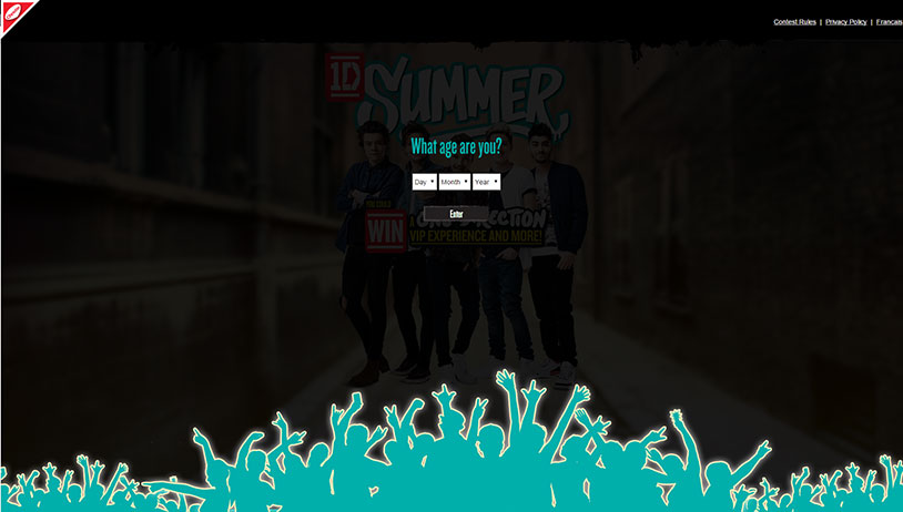 Screenshot of a contest website – 1 of 3