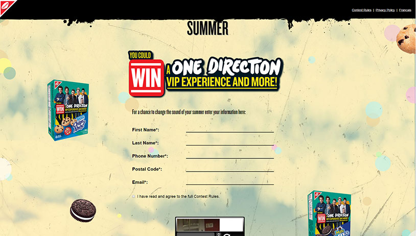 Screenshot of a contest website – 3 of 3