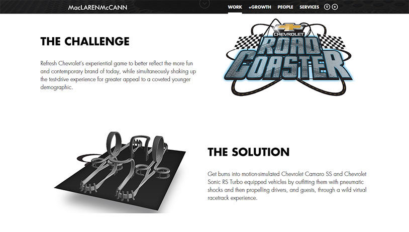 Screenshot of MacLaren McCann website – 2 of 3